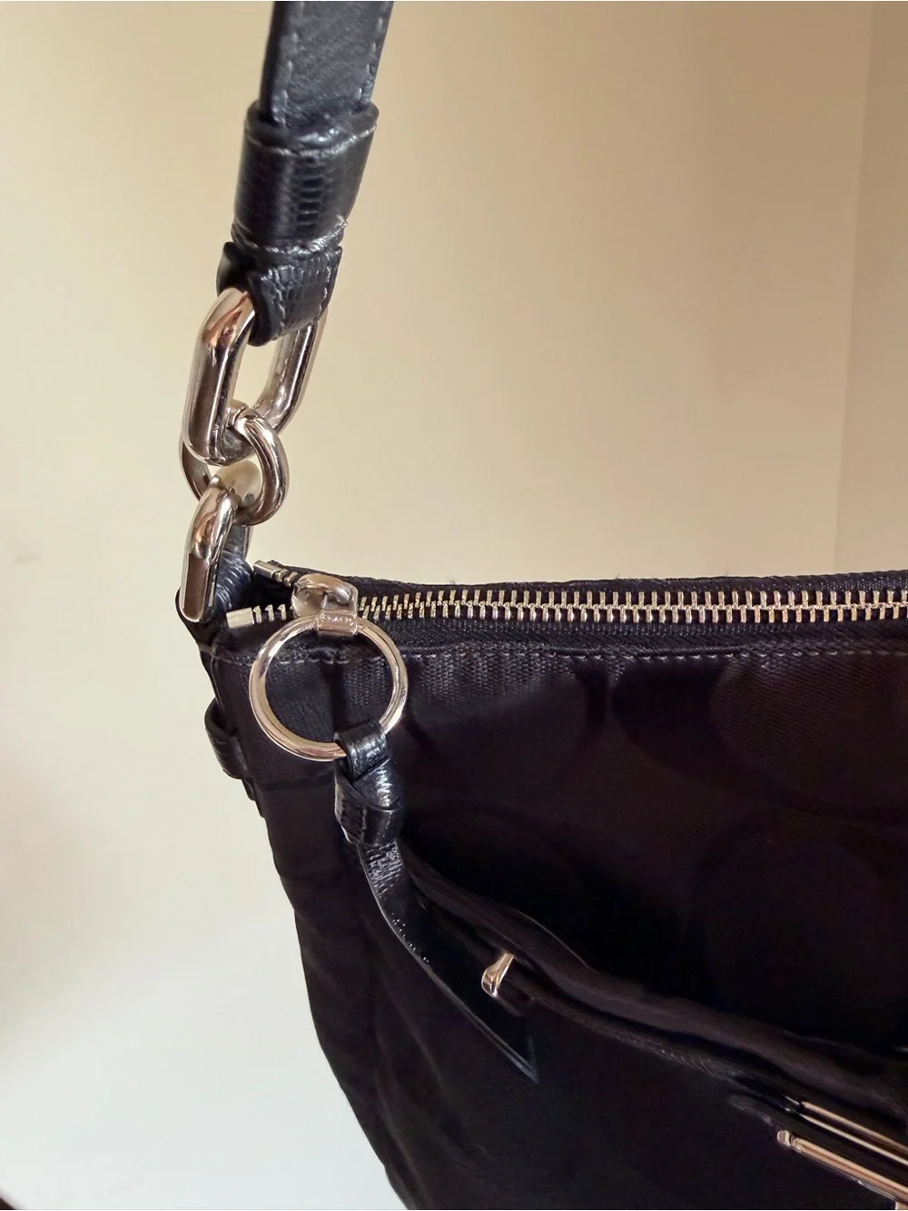 Coach Chelsea Ashlyn Black Signature Jacquard Shoulder Bag
